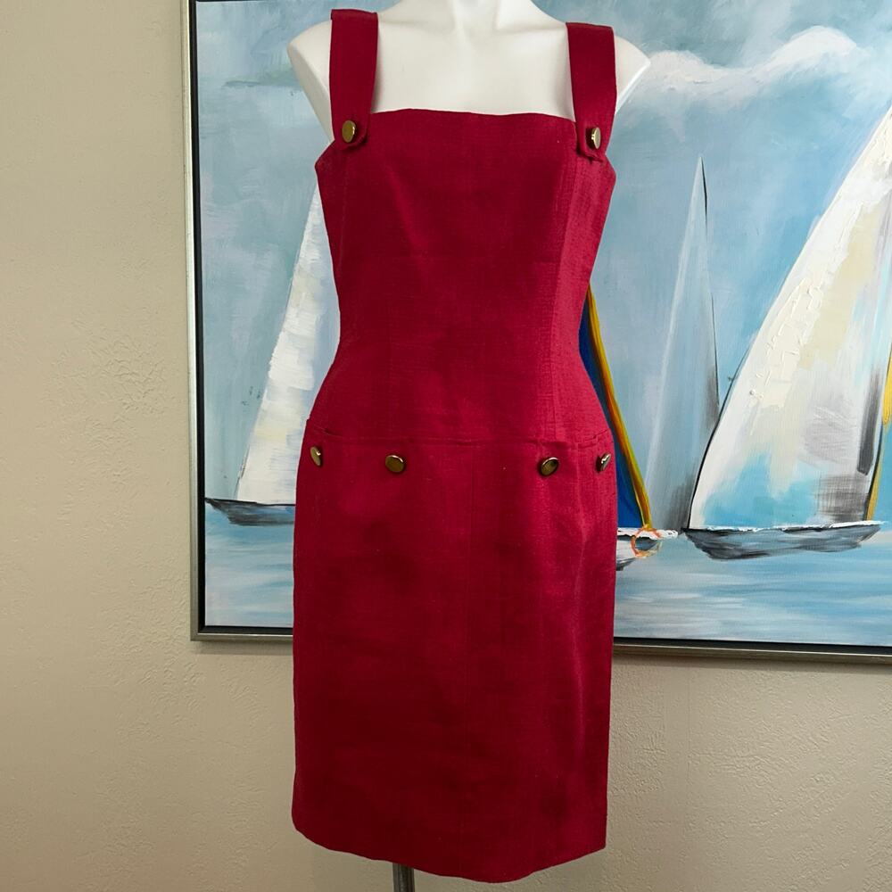 Vintage Oscar de la Renta Jumper dress
Red sleeveless Union made USA Size 12 - Picture 2 of 11